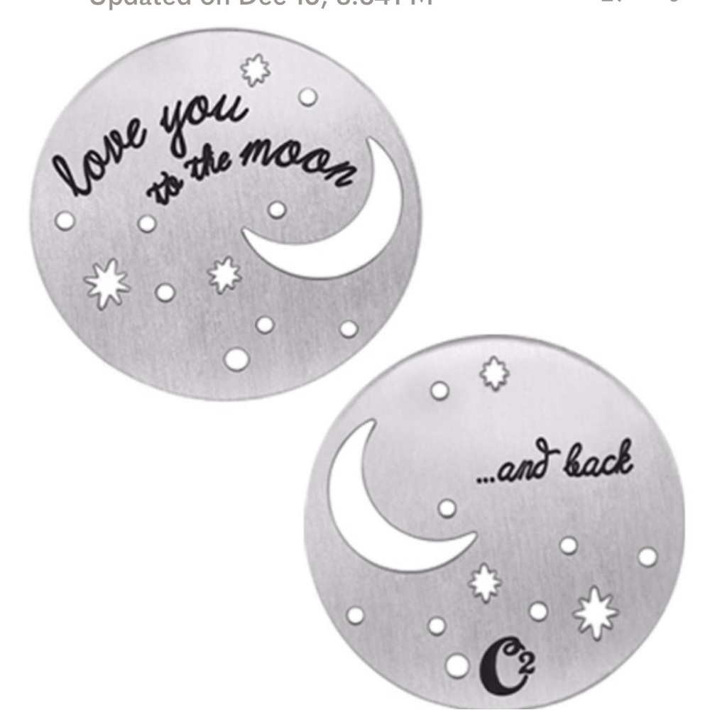 Origami Owl Large Silver “Love you to the Moon/back” window plate * reti…